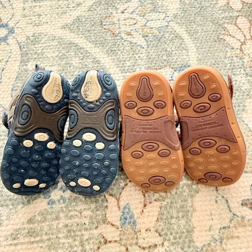 Stride Rite Shoes Set - Blue and Brown size 3w and 3.5